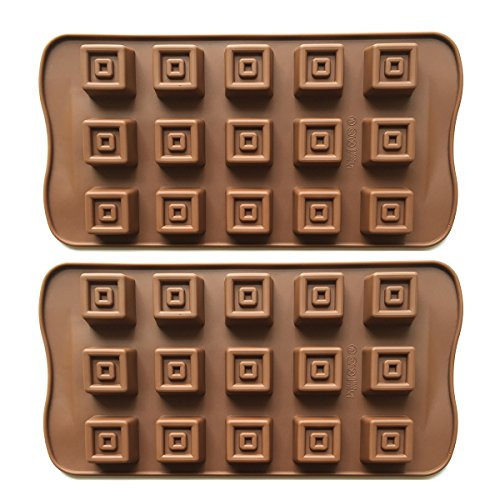 2pcs 15-Cavity Silicone Squares Chocolate Molds for Baking, Candy, Cookies, Ice Cube, Crafting