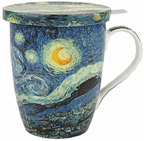 McIntosh Old Masters Vincent van Gogh Starry Night Fine China Tea Mug with Infuser and Lid (MC020088)