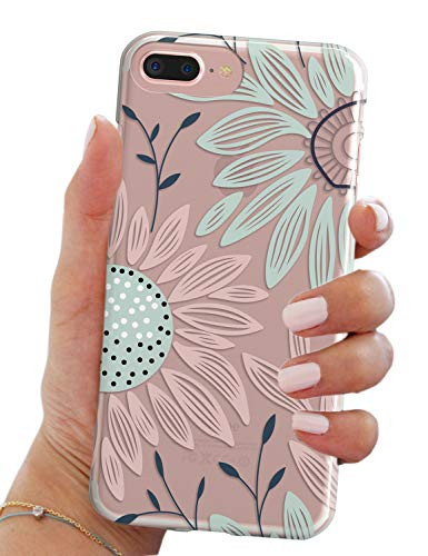 TRFAEE iPhone Xs Max Case Flower, Elegance Daisy Flowers Floral Clear Soft Raised Lip Shock Absorption Anti-Scratch Protective TPU Case Cover for Apple iPhone Xs Max