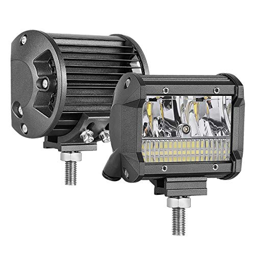 LED Pods, Moso LED 4 inch LED Fog Light CREE LED Cube Spot Flood Combo Light Bar Driving Lights Off Road Light Waterproof Work Light for Truck Boat Pickup SUV ATV UTV