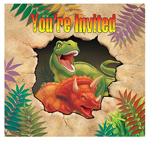 CC Creative Converting Dino Blast 16 Count Enhanced Party Invitations