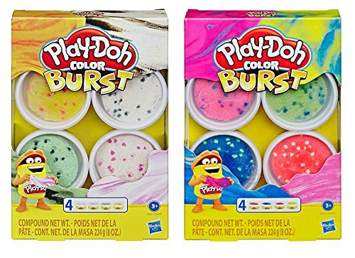 PD Play Doh Color Burst Assortment Bundle - 2 different packages of Play Doh Color Burst Compound