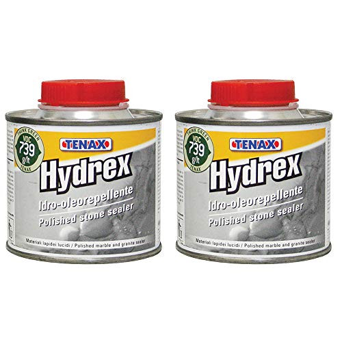 Tenax Hydrex Granite Sealer, Marble Sealer, Stone or Concrete Sealer - 1/4 Liter (Pack of 2)