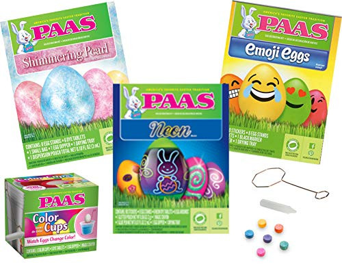 PAAS Easter Egg Coloring and Decorating Kits and Cups 4 Piece Bundle