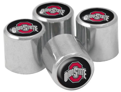 NCAA Ohio State Buckeyes Metal Tire Valve Stem Caps, 4-Pack
