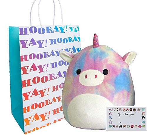Kelly Toy Squishmallows Gift Set | 8 Squishmallow Animal Pillow Plush (Esmeralda The Rainbow Tie-Dye Unicorn)