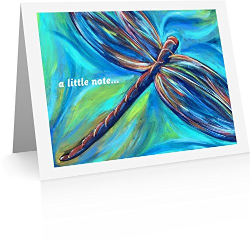 Dragonfly Note Cards (12 Foldover Cards and Envelopes) Butterfly Thank You Cards