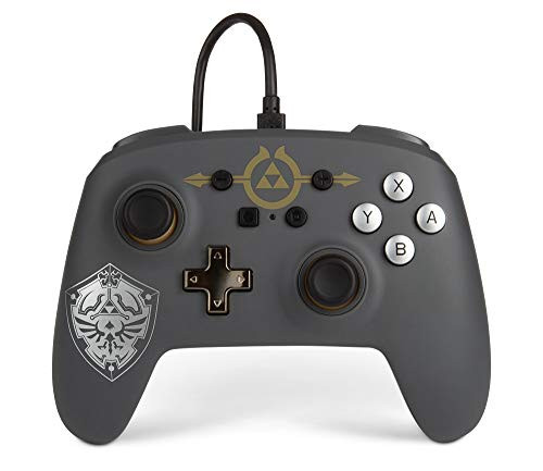 POWER A Enhanced Wired Controller for Nintendo Switch - Hylian Shield, Gamepad, Wired Video Game Controller, Gaming Controller - Nintendo Switch