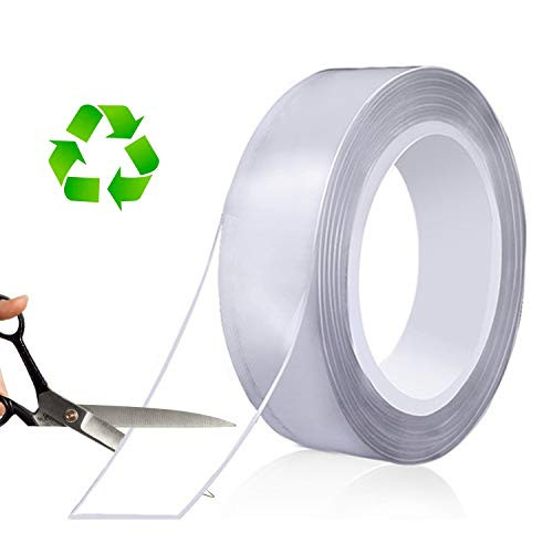 MEMX Nano Double Sided Tape, 16.4FT Multipurpose Heavy Duty Mounting Tape, Reusable Removable Washable Traceless Strong Gel Grip Adhesive for Mounting Carpet, Home, Office Decor.