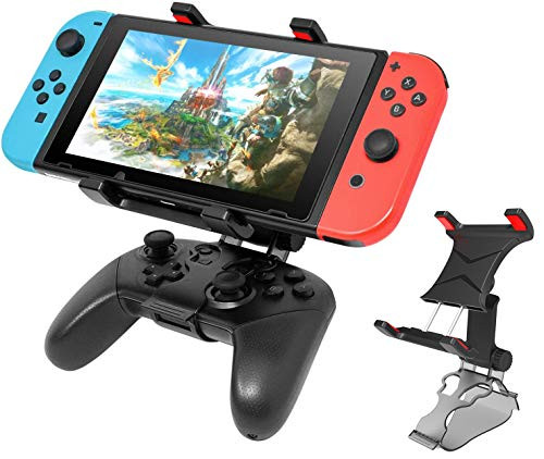 Switch Pro Controller Clip Mount Clamp for Nintendo Switch/Switch Lite, Adjustable Direction Clip Holder Mount - 360 Degree Rotation - Foldable Handle Bracket for Nintendo Switch Pro Controller
