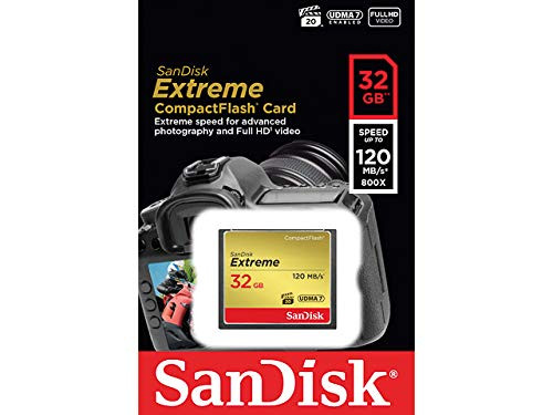 SanDisk Extreme 32GB Compact Flash Memory Card UDMA 7 Speed Up To 120MB/s SDCFXS-032G-A46