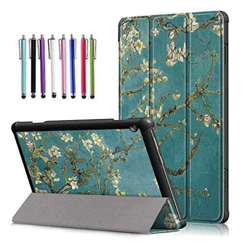 Epicgadget Case for Lenovo Smart Tab M10 TB-X505F/TB-X605F, Slim Lightweight Trifold Shell Stand Cover Case for Lenovo Tablet M10 10.1 Inch Display 2019/2018 Released (Blossom)