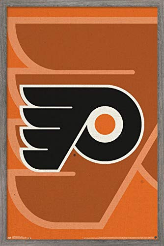 Trends International NHL Philadelphia Flyers - Logo, 22.375" x 34", Barnwood Framed Version