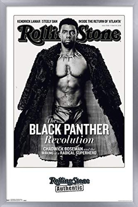 Trends International Rolling Stone Magazine - Chadwick Boseman 18, 14.725" x 22.375", Silver Framed Version Trends International Rolling Stone Magazine - Chadwick Boseman 18, 14.725" x 22.375", Silver Framed Version