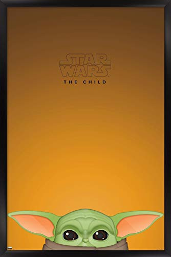 Trends International Wall Poster Star Wars: The Mandalorian - S. Preston The Child Minimalist, 14.725" x 22.375", Black Framed Version