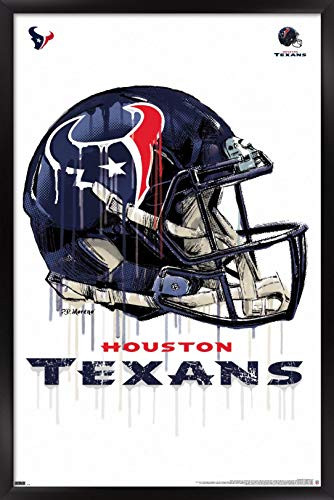 Trends International NFL Houston Texans - Drip Helmet 20 Wall Poster, 14.725" x 22.375", Black Framed Version