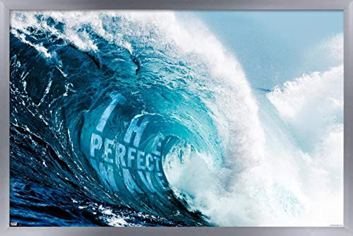 Trends International The Perfect Wave Wall Poster, 14.725" x 22.375", Silver Framed Version Trends International The Perfect Wave Wall Poster, 14.725" x 22.375", Silver Framed Version