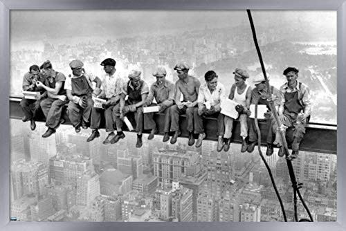 Trends International Lunching on a Crossbeam Wall Poster, 14.725" x 22.375", Silver Framed Version Trends International Lunching on a Crossbeam Wall Poster, 14.725" x 22.375", Silver Framed Version