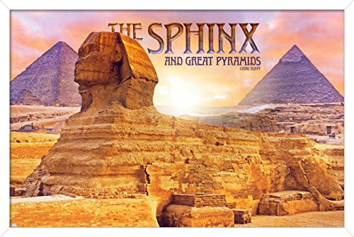 Trends International The Sphinx and Pyramids Wall Poster, 14.725" x 22.375", White Framed Version