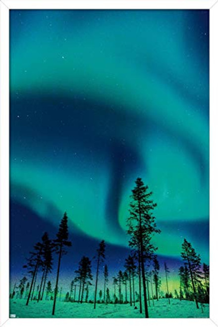 Trends International Aurora Borealis Wall Poster, 14.725" x 22.375", White Framed Version Trends International Aurora Borealis Wall Poster, 14.725" x 22.375", White Framed Version