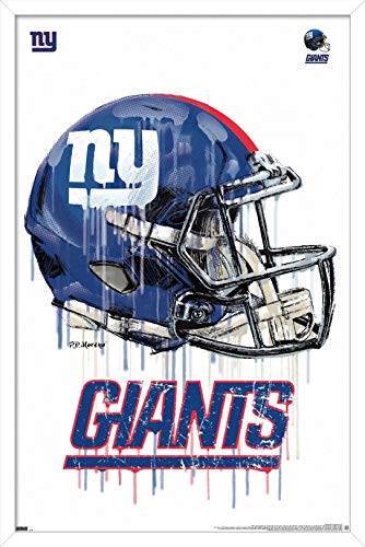 Trends International NFL New York Giants - Drip Helmet 20 Wall Poster, 14.725" x 22.375", White Framed Version