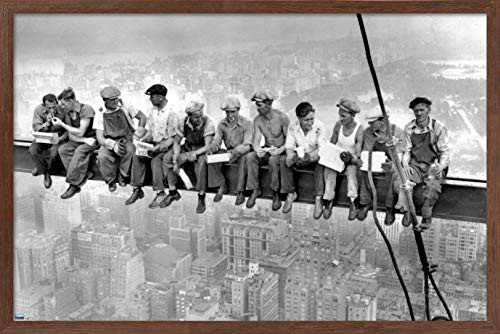 Trends International Lunching on a Crossbeam Wall Poster, 14.725" x 22.375", Mahogany Framed Version Trends International Lunching on a Crossbeam Wall Poster, 14.725" x 22.375", Mahogany Framed Version