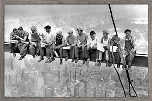 Trends International Lunching on a Crossbeam Wall Poster, 14.725" x 22.375", Barnwood Framed Version Trends International Lunching on a Crossbeam Wall Poster, 14.725" x 22.375", Barnwood Framed Version
