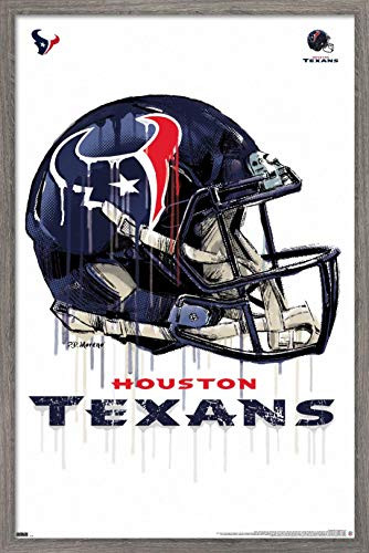 Trends International NFL Houston Texans - Drip Helmet 20 Wall Poster, 14.725" x 22.375", Barnwood Framed Version