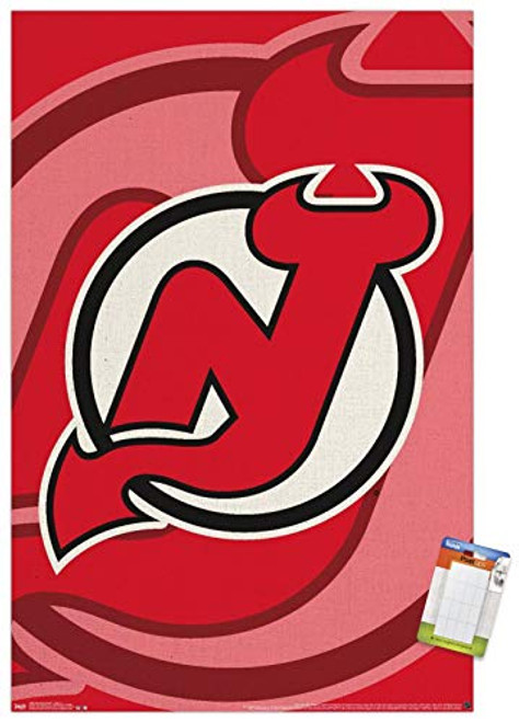 Trends International Poster Mount NHL New Jersey Devils - Logo, 14.725" x 22.375", Premium Poster & Mount Bundle Trends International Poster Mount NHL New Jersey Devils - Logo, 14.725" x 22.375", Premium Poster & Mount Bundle
