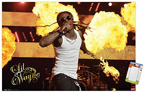 Trends International Poster Mount Lil Wayne - Stage Fire, 14.725" x 22.375", Premium Poster & Mount Bundle Trends International Poster Mount Lil Wayne - Stage Fire, 14.725" x 22.375", Premium Poster & Mount Bundle