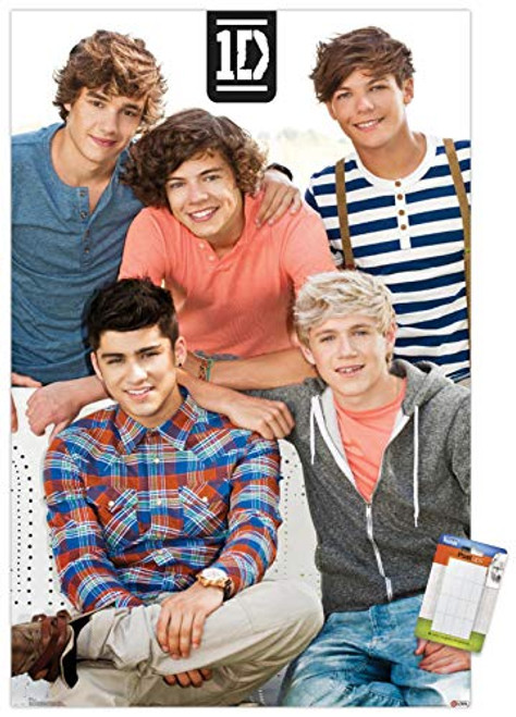 Trends International Poster Mount One Direction - Group, 14.725" x 22.375", Premium Poster & Mount Bundle