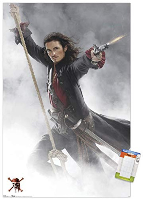 Trends International Poster Mount Disney Pirates of The Caribbean: at World's End - Will Turner, 14.725" x 22.375", Premium Poster & Mount Bundle