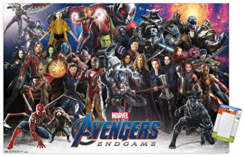 Trends International Poster Mount Marvel Cinematic Universe: Avengers: Endgame - Lineup, 22.375" x 34", Premium Poster & Mount Bundle