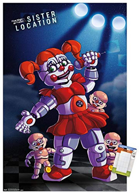 Trends International Poster Mount Five Nights at Freddy's: Sister Location - Baby, 22.375" x 34", Premium Poster & Mount Bundle