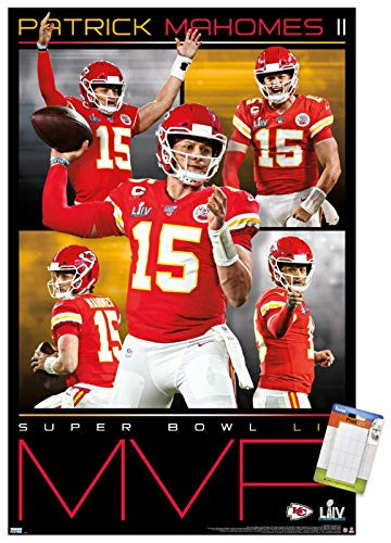 Trends International Poster Mount NFL Super Bowl LIV MVP - Patrick Mahomes II, 22.375" x 34", Premium Poster & Mount Bundle
