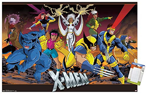 Trends International Poster Mount Marvel Comics - The X-Men - Group, 22.375" x 34", Premium Poster & Mount Bundle