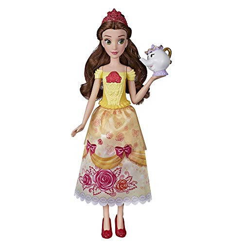 Disney Princess Shimmering Song Belle, Musical Fashion Doll, Toy with Removable Fashion, Mrs. Potts Sings Beauty and The Beast