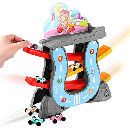 KINGBOT Toddler Toys for Boys Age 2 Toy Car Ramp Race Tracks with 6 Mini Cars, Ramp Racer Toy Car Gifts for 3 4 5 Years Old Kids KINGBOT Toddler Toys for Boys Age 2 Toy Car Ramp Race Tracks with 6 Mini Cars, Ramp Racer Toy Car Gifts for 3 4 5 Years Old Kids