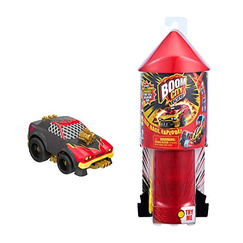 Boom City Racers Toy Car - Rip, Race, and Explode on Impact | Lights and Sounds Launcher with Stunt Set