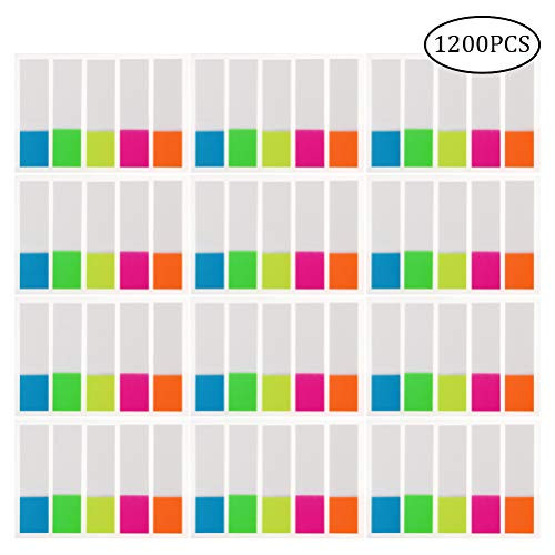 1200 Pieces Page Markers, Color Scissor Sticky Note Tabs, Neon Colors Adhesive Page Index Tabs Flags
