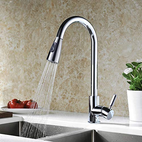 Kitchen Faucet, Kitchen Sink Faucet, Sink Faucet, Pull-down Kitchen Faucets, Bar Kitchen Faucet, Chrome, Stainless Steel, by KVADRAT