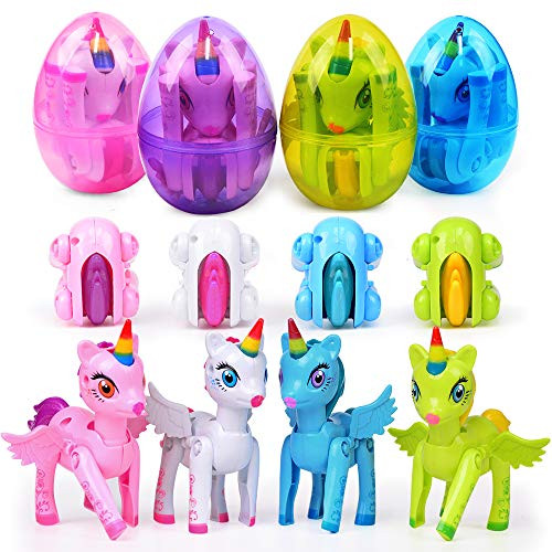 OCATO Easter Eggs Filled Unicorn Toys Jumbo Unicorn Deformation Easter Eggs with Toys Inside for Kids Easter Egg Hunts Easter Basket Stuffers Easter Party Favors Easter Gifts Carnival Prize, 4 Pack OCATO Easter Eggs Filled Unicorn Toys Jumbo Unicorn Deformation Easter Eggs with Toys Inside for Kids Easter Egg Hunts Easter Basket Stuffers Easter Party Favors Easter Gifts Carnival Prize, 4 Pack