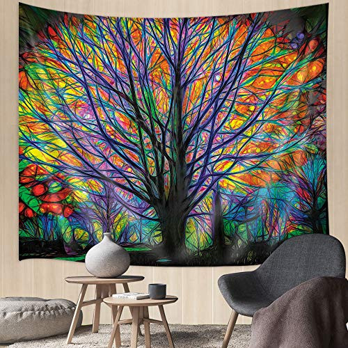 Tree of Life Tapestry Wall Hanging, 71" X60" Inches, Psychedelic Forest with Birds Wall Tapestry Bohemian Mandala Hippie Colorful Tree Tapestry Wall Hanging for Bedroom Living Room Dorm Tree of Life Tapestry Wall Hanging, 71" X60" Inches, Psychedelic Forest with Birds Wall Tapestry Bohemian Mandala Hippie Colorful Tree Tapestry Wall Hanging for Bedroom Living Room Dorm