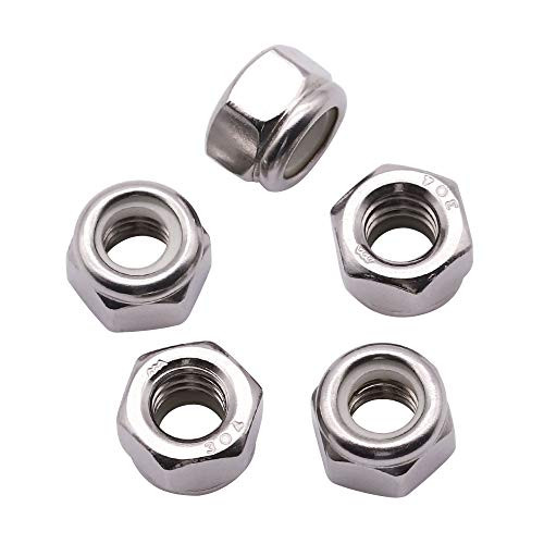 #10-24 inch Nylon Inserted Hex Locknuts ?50 Pack), 304 18-8 Stainless Steel Lock nut, Finish Hex Lock Nut