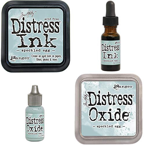 Tim Holtz Distress Speckled Egg - Distress Ink and Distress Oxide Bundle - Pads & Reinkers - 4 Items