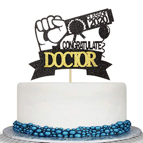 Glitter 2020 Graduation Doctor Cake Topper - Medical Science High School/College Graduate Congratulations Cake Decorations-Congrats RN Grad Graduation Party Decorations Supplies