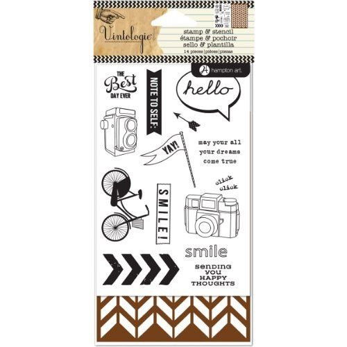 Hampton Art Hampton Art Stamp and Stencil Set, Mod Greetings
