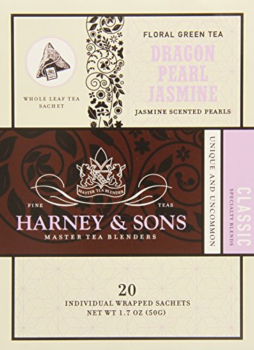 Harney & Sons Green Tea, Dragon Pearl Jasmine, 20 Sachets