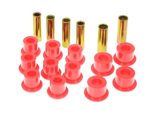 Prothane 14-1002 Red Rear Spring Eye and Shackle Bushing Kit
