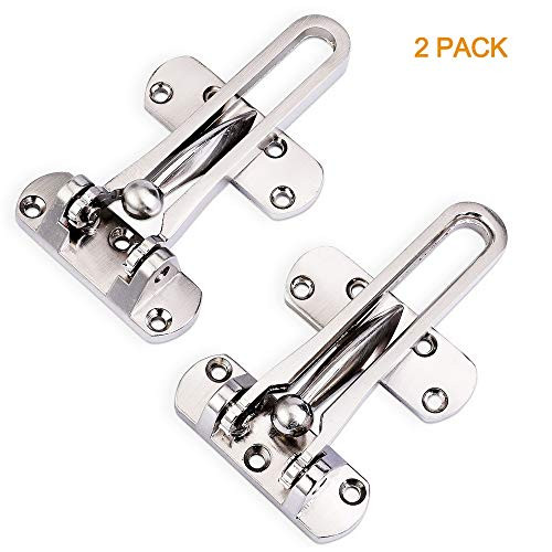 IEIK Home Security Door Lock, 2 Pack Swing Bar Door Lock Door Guard for Back and Front Doors, Childproof Door Security Front Door Locks for Kids, Home Reinforcement Lock, Thicken Solid Zinc Alloy
